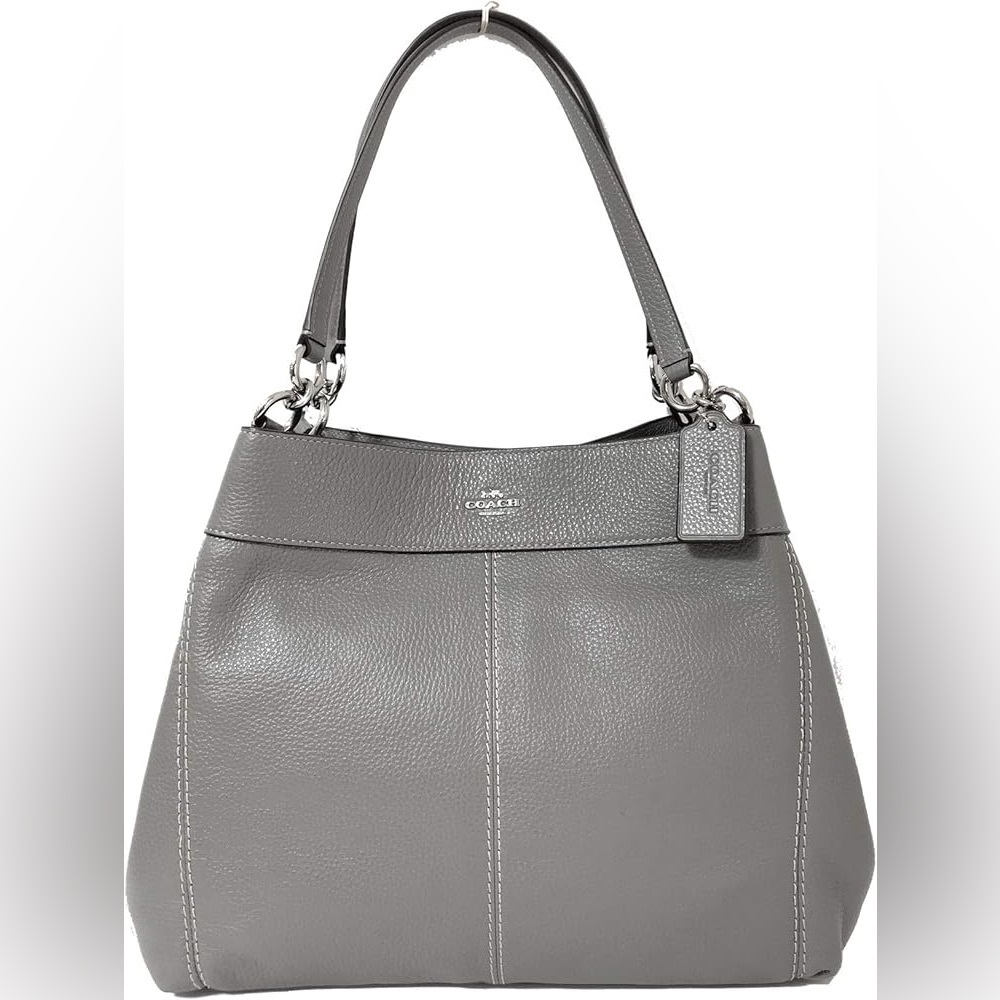Coach Pebble Leather Shoulder Bag in Gray